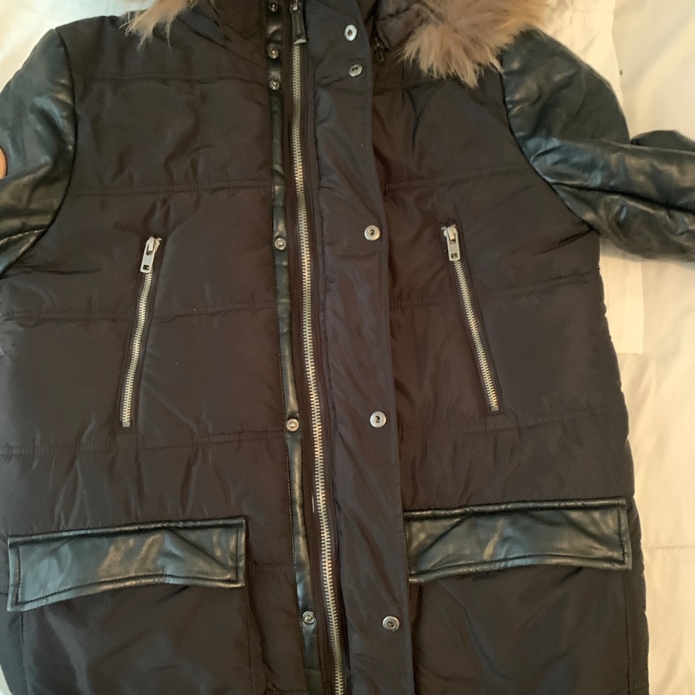 Rich Cotton Down Coat  Size M Color Black on Black